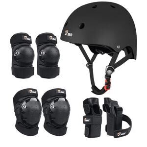 JBM Adult & Kid Skating Gear Skateboard Inline Scooter, Large, Black